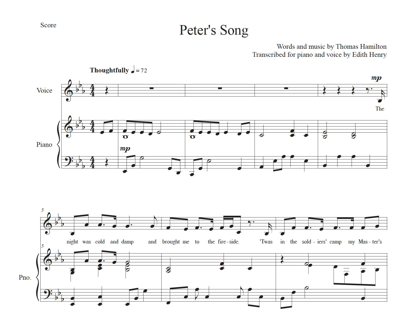 Peter's Song | Solo with Piano PDF